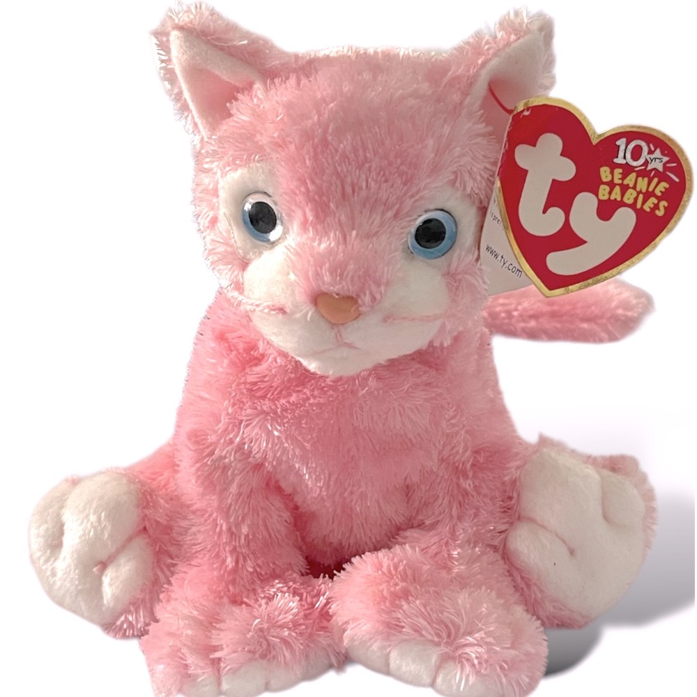 Ty Beanie Baby Carnation Pink Cat - Retired